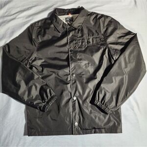 Lost At Sea Jacket Mens Small Black Collared Long Sleeve Lined Pockets Full Zip